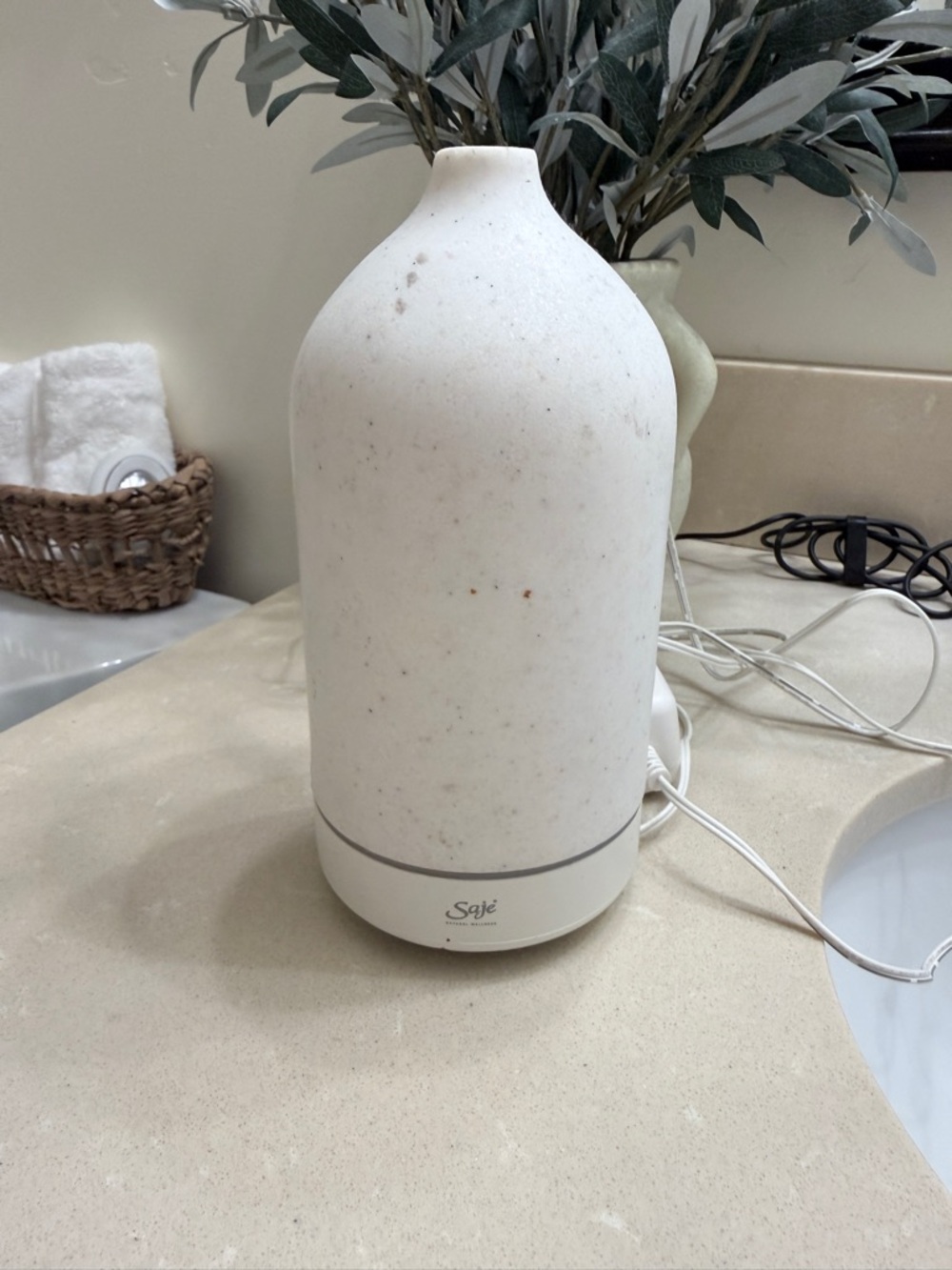 Saje Off-White Speckled Ceramic Aroma Diffuser